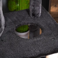 PawHut 67.75" Cat tree Tower Climbing Kitten Activity Center Furniture with Jute Scratching Post Pad Condo Perch Hanging Balls Tunnel Teasing Rope Dark Grey(m-13)