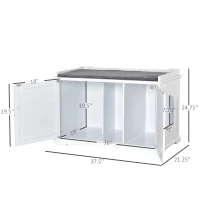 PawHut 37.5" Wooden Covered Mess Free Cat Litter Box Enclosure Furniture(m-3)