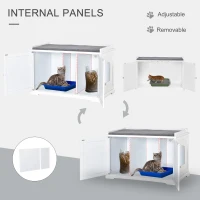 PawHut 37.5" Wooden Covered Mess Free Cat Litter Box Enclosure Furniture(m-5)