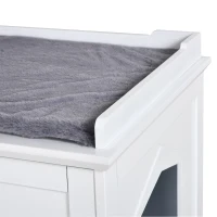 PawHut 37.5" Wooden Covered Mess Free Cat Litter Box Enclosure Furniture(m-9)