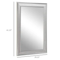 HOMCOM 41" x 29" Modern Wall Mirror, Fish Scale  Mirror for Wall in Living Room, Bedroom, Silver(m-3)