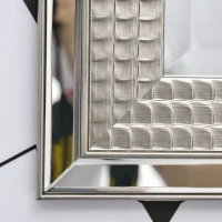HOMCOM 41" x 29" Modern Wall Mirror, Fish Scale  Mirror for Wall in Living Room, Bedroom, Silver(m-7)