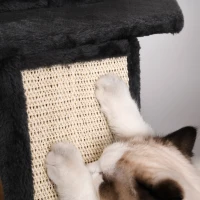 PawHut Huge Cat Tree Floor to Ceiling Adjustable 82.75"-94.5" Activity Center High Kitten Multi-Level Condo with Scratching Post Pad Hammock Hanging Ball Jute Dark Grey(m-9)