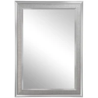 HOMCOM 41" x 29" Modern Wall Mirror, Fish Scale  Mirror for Wall in Living Room, Bedroom, Silver(m-2)