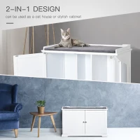PawHut 37.5" Wooden Covered Mess Free Cat Litter Box Enclosure Furniture(m-4)