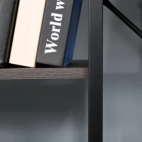 HOMCOM 5-Tier Industrial Bookcase with Open Storage, Bookshelf Display Rack with Metal Frame for Home Office, 70.75''L x 12.5''W x 70''H, Walnut(m-11)