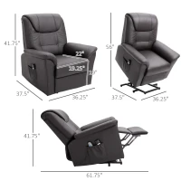 HOMCOM Electric Power Lift Recliner Chair w/ Remote, Brown(m-3)