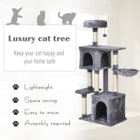 PawHut 57"H Multi-Level Cat Tree Scratcher Kitty Activity Center Condos(m-4)