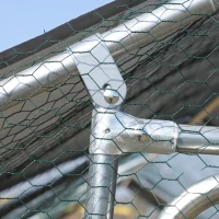 PawHut 9.8' x 6.6' Metal Chicken Coop, Galvanized Walk-in Hen House, Poultry Cage with 1.25" Tube, Waterproof UV-Protection Cover for Rabbits, Ducks(m-10)