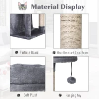 PawHut 57"H Multi-Level Cat Tree Scratcher Kitty Activity Center Condos(m-5)