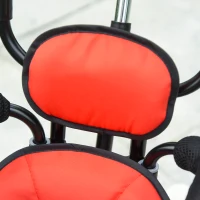 Qaba Baby Tricycle 2 In 1 Trike with Adjustable Canopy Detachable Guardrail Belt for Age 6-60 Months, Red(m-11)