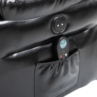 HOMCOM Vibration Massage Recliner Chair for Living Room with Heat,   Single Sofa, PU Leather Power Reclining Chair, Home Theater Seating with Footrest, Black(m-15)