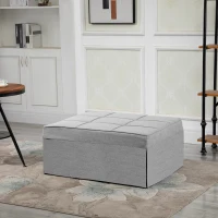 HOMCOM 4-In-1 Design Convertible Sofa Tea Table Lounge Chair Single Bed with 5-Level Adjustable Backrest, Footstool and Metal Frame for Living Room Bedroom, Grey(m-9)