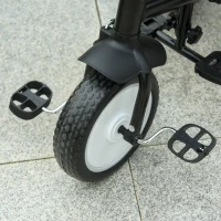 Qaba Baby Tricycle 2 In 1 Trike with Adjustable Canopy Detachable Guardrail Belt for Age 6-60 Months, Blue(m-11)