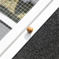 PawHut Wooden Rabbit Hutch Small Animal Cage Pet Run Indoor Outdoor with Openable Roof and Water-repellent Paint, Grey(m-9)