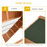 PawHut Wood Rabbit Hutch Bunny Small Animal House w/ Outdoor Run Portable Backyard Wooden with Outdoor Run(m-7)