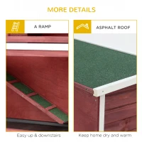 PawHut 48" 2 Story Wooden Rabbit Hutch Elevated Bunny Cage Small Animal Home Habitat  w/ Ramp, 2 Slide Out Tray, Openable Roof, Multiple doors(m-7)