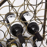 HOMCOM 45 Bottle Wrought Iron Lockable Industrial Free Standing Wine Rack Jail, Antique Bronze(m-14)