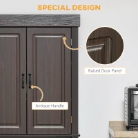 HOMCOM 70.75" Freestanding Kitchen Pantry with 4 Doors, and 2 Large Cabinets, Tall Storage Cabinet with Wide Drawer for Kitchen Dining Room, Coffee(m-5)