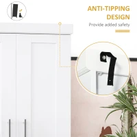 HOMCOM Modern Kitchen Pantry Freestanding Cabinet Cupboard with Doors and Drawer, Adjustable Shelving, White(m-6)