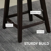 HOMCOM Set of 2 Tufted Bar Stool Chairs, Beige(m-6)