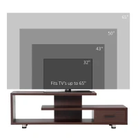 HOMCOM Modern TV Stand for TVs up to 45", TV Cabinet with Storage Shelf and Drawer, Entertainment Center for Living Room Bedroom, Walnut(m-6)