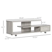 HOMCOM Modern TV Stand for TVs up to 45", TV Cabinet with Storage Shelf and Drawer, Entertainment Center for Living Room Bedroom, Grey(m-3)