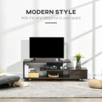 HOMCOM Modern TV Stand for TVs up to 45", TV Cabinet with Storage Shelf and Drawer, Entertainment Center for Living Room Bedroom, Walnut(m-4)