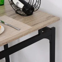 HOMCOM 5 Piece Modern Dining Table and 4 Stools Industrial Dining Set with Footrest & Metal Legs, For Kitchen, Natural(m-10)