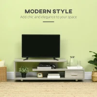 HOMCOM Modern TV Stand for TVs up to 45", TV Cabinet with Storage Shelf and Drawer, Entertainment Center for Living Room Bedroom, Grey(m-4)