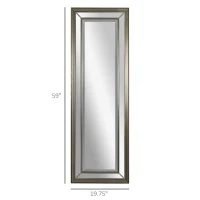 HOMCOM 59" x 20" Modern Full Length Mirror, Wall Mirror for Living Room, Bedroom, Hanging and Leaning Floor Mirror, Vertical or Horizontal, Silver/Gray(m-3)