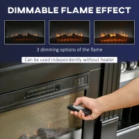 HOMCOM Electric Fireplace TV Stand for TV's up to 46" Flat Screen, Living Room Media Entertainment Console with Adjustable Storage Shelves, Black(m-4)