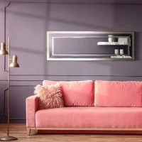 HOMCOM 59" x 20" Modern Full Length Mirror, Wall Mirror for Living Room, Bedroom, Hanging and Leaning Floor Mirror, Vertical or Horizontal, Silver/Gray(m-6)
