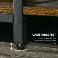 HOMCOM Industrial Hall Tree with Side Storage Shelves, Entryway Bench with Coat Rack, Freestanding Coat Tree with Shoe Storage and Hooks, Rustic Brown(m-8)