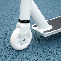Aosom Stunt Scooter, Pro Scooter, Entry Level Freestyle Scooter w/ Lightweight Alloy Deck for 14 Years and Up Teens, Adults, White(m-8)