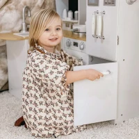 Qaba Large Play Kitchen with Full Set of Appliances for a Modern Day Pretend Kitchen, Tons of Storage, Corner Play Kitchen Set with Sound Effect, Educational Pretend Role Playset Game(m-10)
