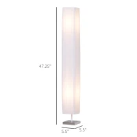 HOMCOM 48" Modern Free Standing Rectangle Floor Lamp with Linen Shade - White(m-3)