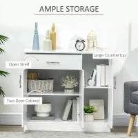 HOMCOM Modern Kitchen Sideboard, Buffet Table with Drawer, Double Door Cabinet and Adjustable Shelves, White(m-4)