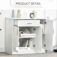 HOMCOM Modern Kitchen Sideboard, Buffet Table with Drawer, Double Door Cabinet and Adjustable Shelves, White(m-6)