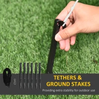 Outsunny 5ft Christmas Inflatables Outdoor Decorations Santa Claus Driving a Car with Snowman, Blow-Up LED Yard Christmas Decor for Party, Garden, Lawn, Holiday(m-7)