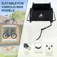 Aosom Bicycle Cargo Trailer, Two-Wheel Bike Luggage Wagon Trailer with Removable Cover, Wheel 20", Red(m-4)