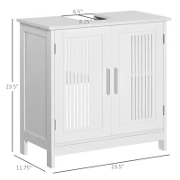 kleankin Bathroom Under Sink Cabinet Vanity Unit with Adjustable Shelf Space Saver, White(m-3)