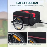 Aosom Bicycle Cargo Trailer, Two-Wheel Bike Luggage Wagon Trailer with Removable Cover, Wheel 20", Red(m-7)