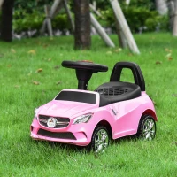 Aosom Kids Ride-On Sliding Car with Horn, Music, Working Lights, Storage, Foot-to-Floor Slider, No Power Required, Fun Play Vehicle(m-9)