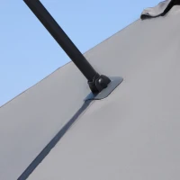 Outsunny 8' x 8' Square Patio Hanging Offset Umbrella Aluminum Outdoor Cantilever Crank Market Parasol Garden Sun Canopy Shelter 360° Rotation w/ Cross Base Grey(m-11)