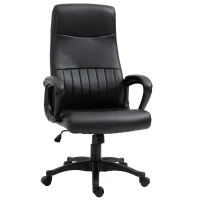 Vinsetto High Back Office Chair Swivel Executive PVC Leather Ergonomic Chair, Adjustable Height, Black(m-2)