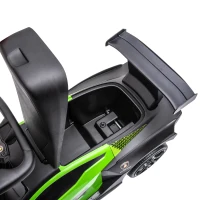 Aosom Ride on Push Car, Ride Racer, Foot-to-Floor Walking Sliding Car for Toddler with Under Seat Storage, Horn and Engine Sound, Steering Wheel, Aged 18-36 Months, Green(m-13)