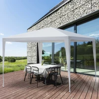 Outsunny 10x10ft Party Tent Portable Gazebo Garden Canopy Event Shelter Outdoor Sunshade White(m-7)