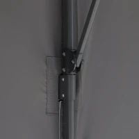 Outsunny 8' x 8' Square Patio Hanging Offset Umbrella Aluminum Outdoor Cantilever Crank Market Parasol Garden Sun Canopy Shelter 360° Rotation w/ Cross Base Grey(m-13)