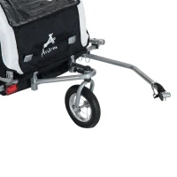Aosom 2-in-1 Double Child Baby Bike Trailer and Stroller - Black & White(m-7)